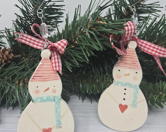 Handmade Snowman Christmas Ornament