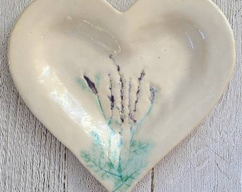 Large Ceramic Heart Trinket Dish