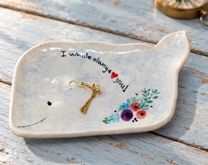 Handmade Ceramic Whale Trinket Dish