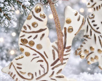 Handmade Ceramic Dove Ornament