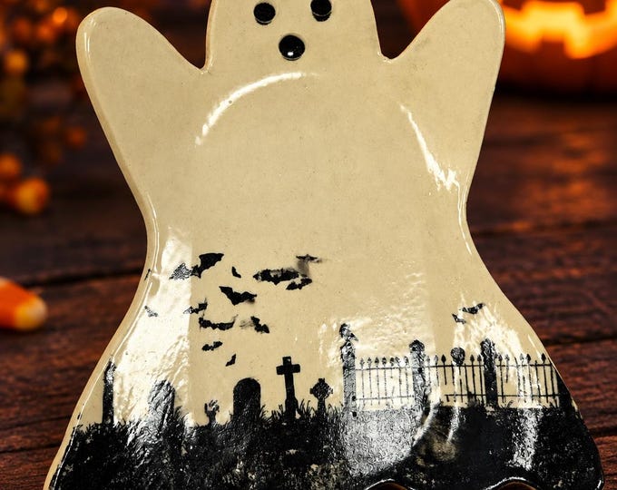 Handmade Ceramic Halloween Spoon Rest
