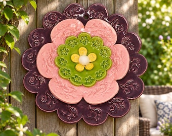 Handmade Ceramic Garden Hanging Tile