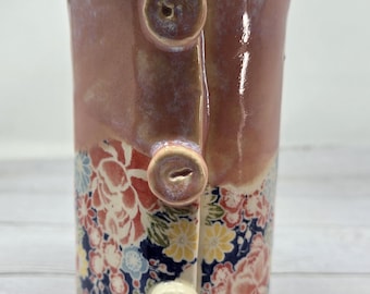 Pink Floral Ceramic Vase