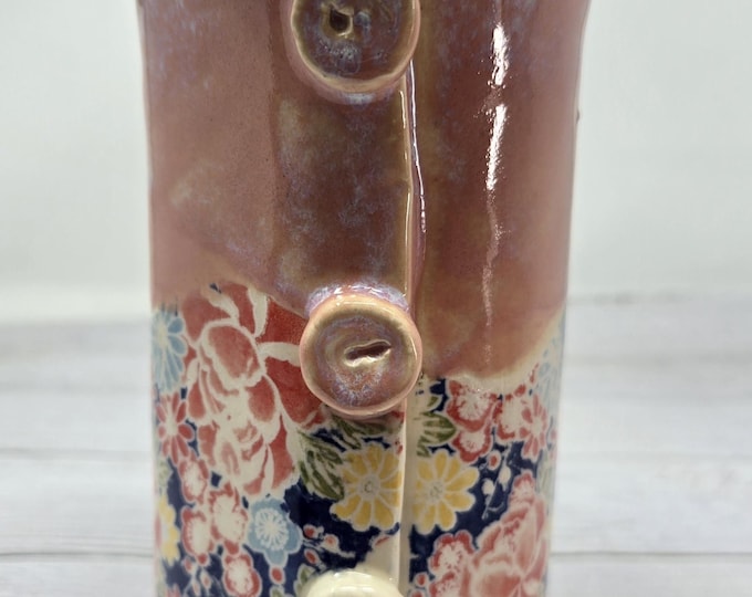 Pink Floral Ceramic Vase