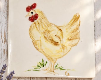 Handpaited Ceramic Hanging Tile