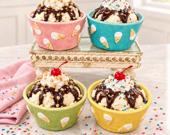 Hand Built Stackable Ice Cream Cups