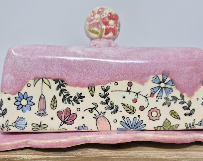 Handmade Ceramic Covered Butter Dish