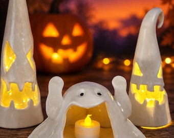 Handmade Ghost Luminary/Treat Dish