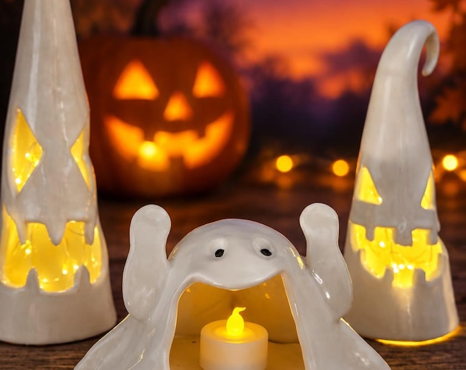 Handmade Ghost Luminary/Treat Dish