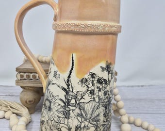 Handmade Large Ceramic Pitcher