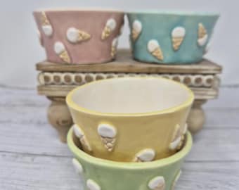 Hand Built Stackable Ice Cream Cups