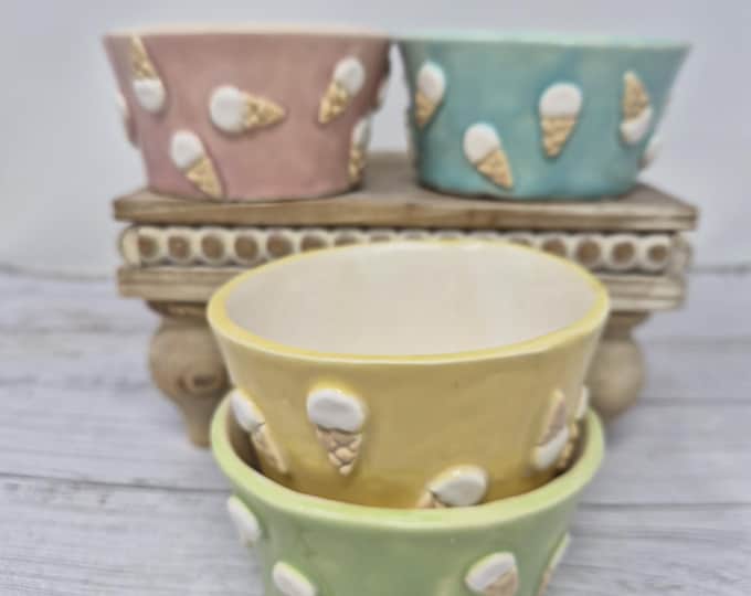 Hand Built Stackable Ice Cream Cups
