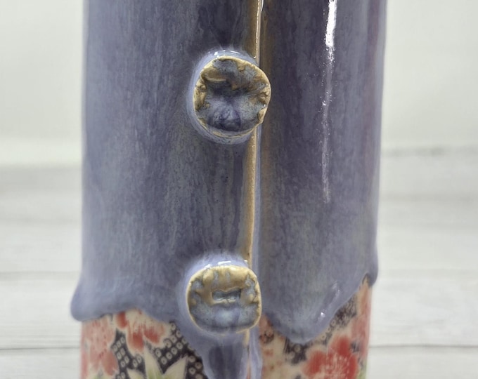 Purple Floral Ceramic Vase