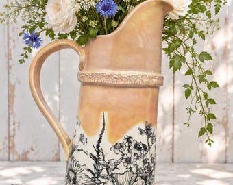 Handmade Large Ceramic Pitcher