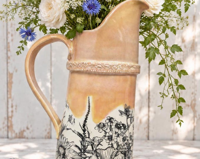 Handmade Large Ceramic Pitcher