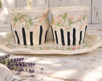 Handmade Ceramic Cream and Sugar