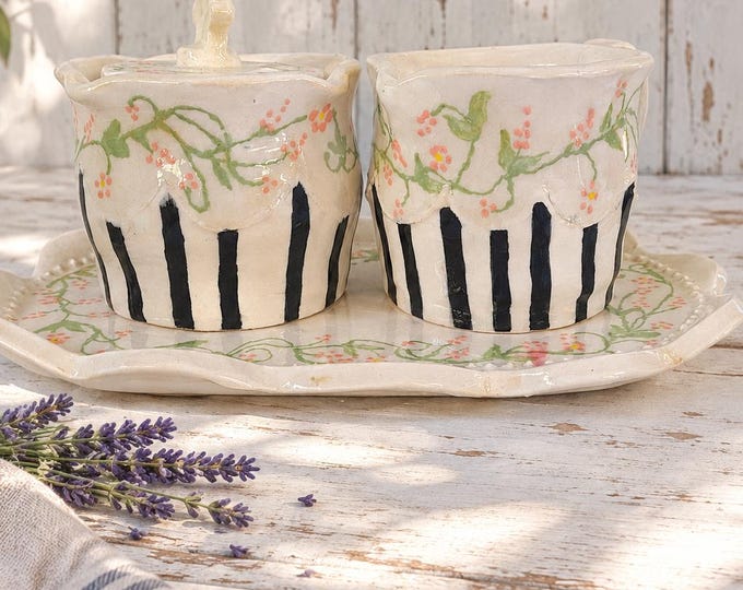 Handmade Ceramic Cream and Sugar