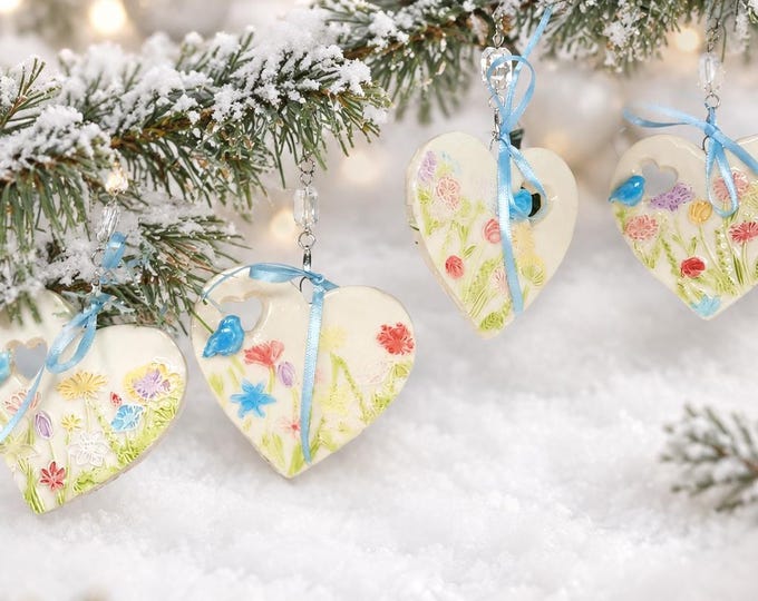 Handmade Small Heart  Ornaments (This listing is for 1 ornament)