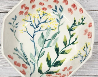 Handpainted Octagonal Bowl