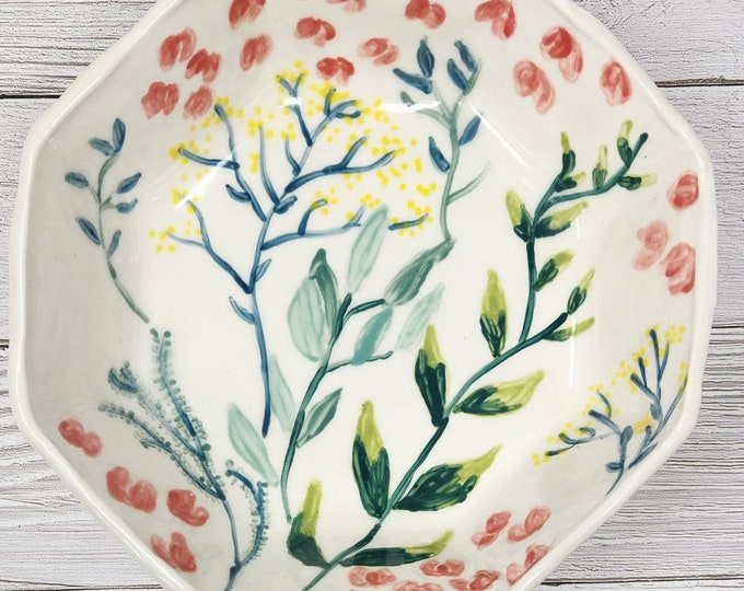Handpainted Octagonal Bowl