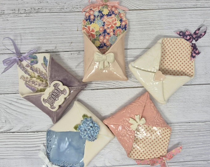 Handmade Ceramic Hanging Envelopes