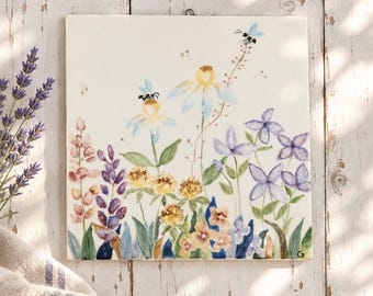 Handpainted Ceramic Hanging Tile