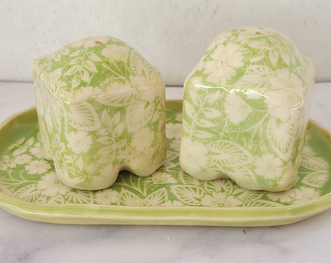 Ceramic Salt and Pepper on a Tray