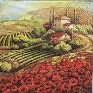 X-3s Weingut bedruckte Papierservietten, für Decoupage & Basteln, 2-lagige Servietten, Tischdekoration
