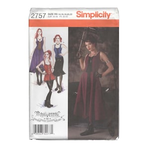 Steampunk/ Gothic Costume Pattern • Simplicity 2757 • Miss Sizes • Corset • Dress • Vest • Victorian Era Explorer • Adult Costumes