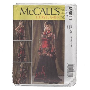 Steampunk Costume Pattern • McCall&#39;s 6911 • Miss Sizes •Bolero • Period Dress • Victorian Era • Adult Costumes • Corset • Overskirt Pattern