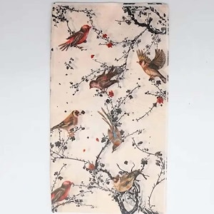 K-5 Vögel auf Zweigen Papierservietten, für Decoupage & Basteln, 2-lagige Servietten, Tischdekoration