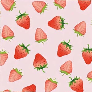N-1 serviettes en papier imprimées fraises, pour découpage et travaux manuels, serviettes de table 2 épaisseurs, décoration de table