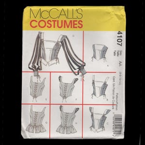 Blusas renacentistas con encaje, corsé y peplum, patrón de costura McCall&#39;s 4107 (UC, tallas 6-8-10-12), ropa histórica, vestuario.