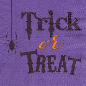 Tovaglioli di carta stampati T-3s "Dolcetto o scherzetto" per Halloween, per decoupage e fai da te, tovaglioli da cena a 2 veli, decorazioni da tavola
