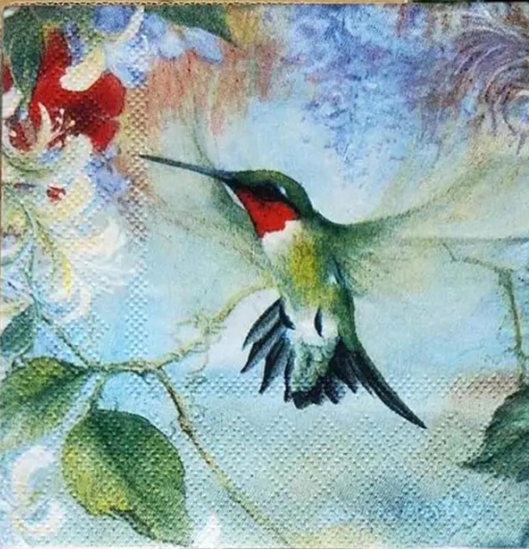F-7s Hummingbird Printed Paper Napkins, for Decoupage & DIY Crafts, 2 ...