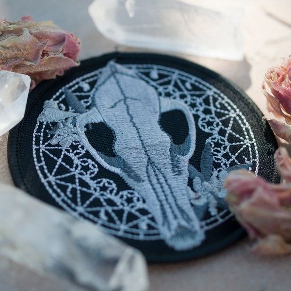 Beautiful Chaos Coyote Skull Iron-on Patch
