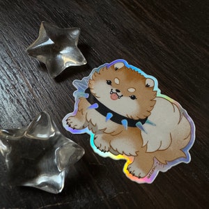 A photo of the sticker indoors.