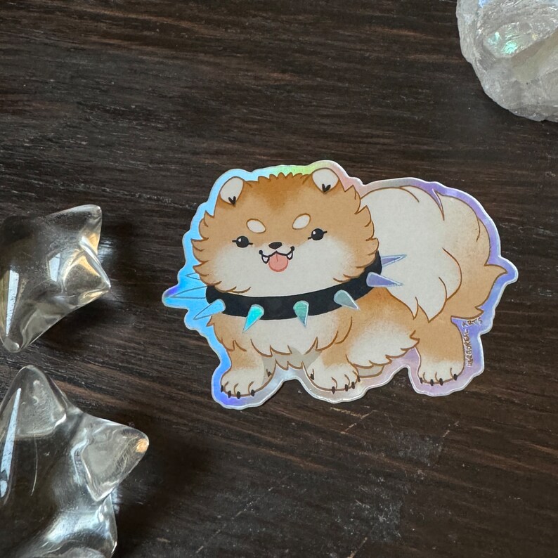 A photo of the sticker indoors.