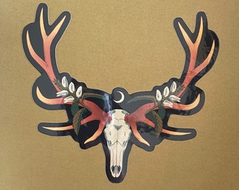 Steadfast Elk Skull Sticker