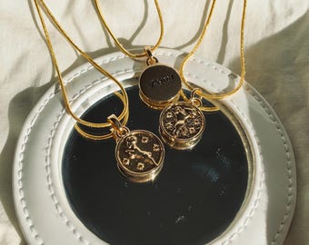 Customizable necklace with zodiac sign