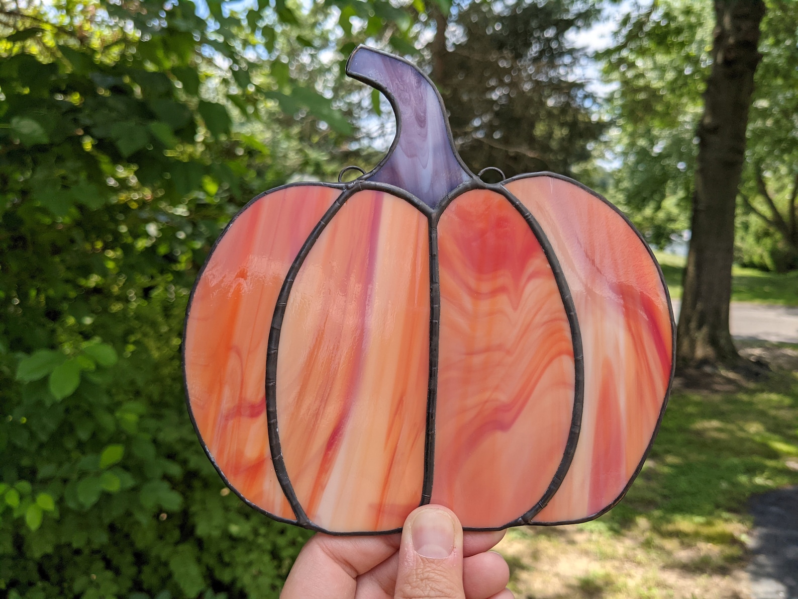 Stained glass pumpkin suncatcher Etsy