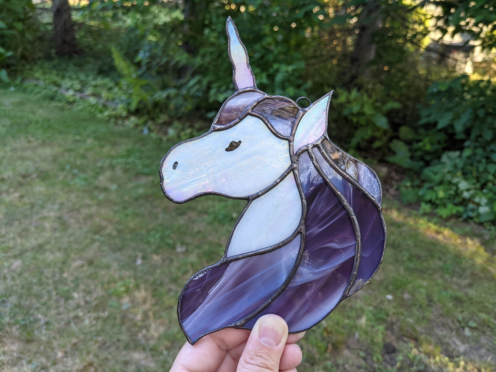 Stained glass unicorn suncatcher Etsy