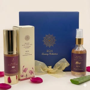 Skincare Spa Gift Box for Her | Refreshing Rose Aloe Vera Gel and Mist Set