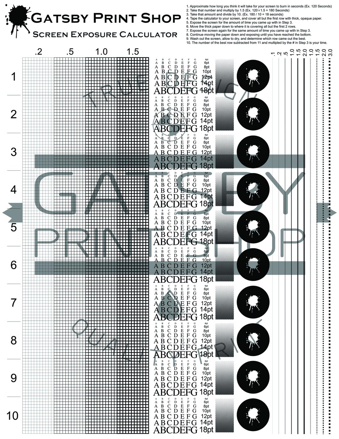 Screen Printing Exposure Calculator Etsy