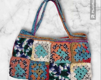 Funky Multicolored Granny Square Bag