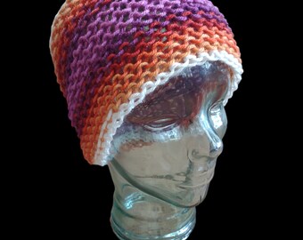 Pride WLW Slouchy Beanie Purple Orange Red White