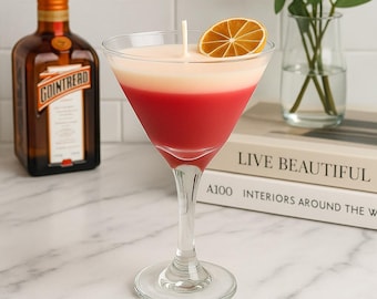 Cosmopolitan Candle Realistic Cocktail Candle Unique Gift Idea For Her Fun Drink Inspired Scent Bar Decor Bachelorette Party Accent