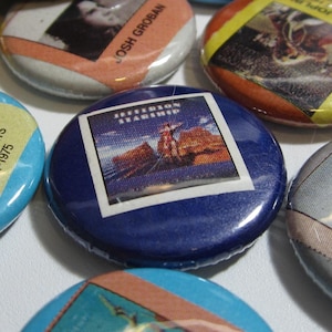 Music Mayhem #7: Steely Dan - Weather Report • Pinback or Magnet Buttons • Upcycled Music Collection