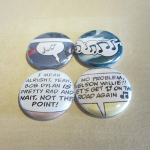 Famous Name Sets: Multiple Options • Pinback or Magnet Buttons • Upcycled Comic Book Collection