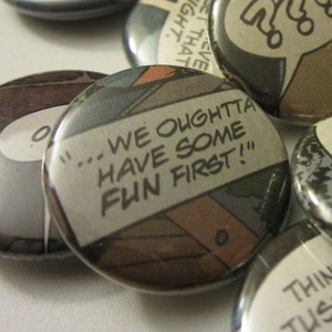 Show Business: Multiple Options • Pinback or Magnet Buttons • Upcycled Comic Book Collection